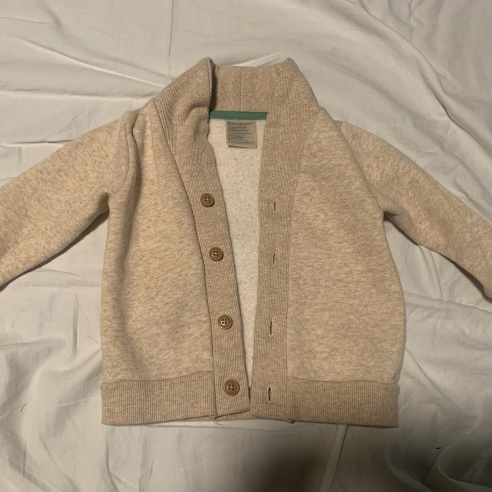 First Impressions Tan and Green Cardigan
